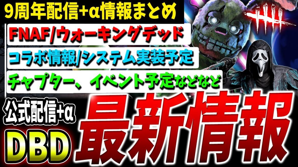 【DBD】FNAF、ウォーキングデッド（仮）、ウィッチャー、などコラボ連続発表！最新情報纏まとめて解説【DeadbyDaylight】