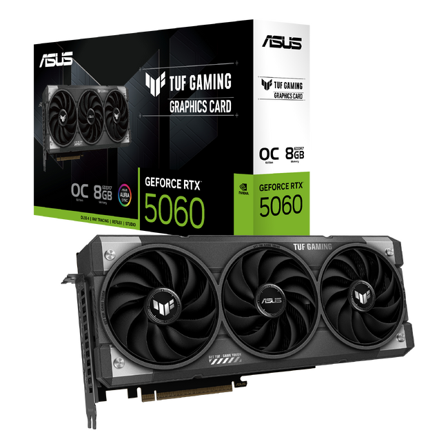 ASUSより、NVIDIA(R) GeForce RTX(TM) 5060 8GBを搭載したビデオカードTUF Gamingシリーズ、PRIMEシリーズ、DUALシリーズの3モデルを発表 ASUSより、NVIDIA(R) GeForce RTX(TM) 5060 8GBを搭載したビデオカードTUF Gamingシリーズ、PRIMEシリーズ、DUALシリーズの3モデルを発表
