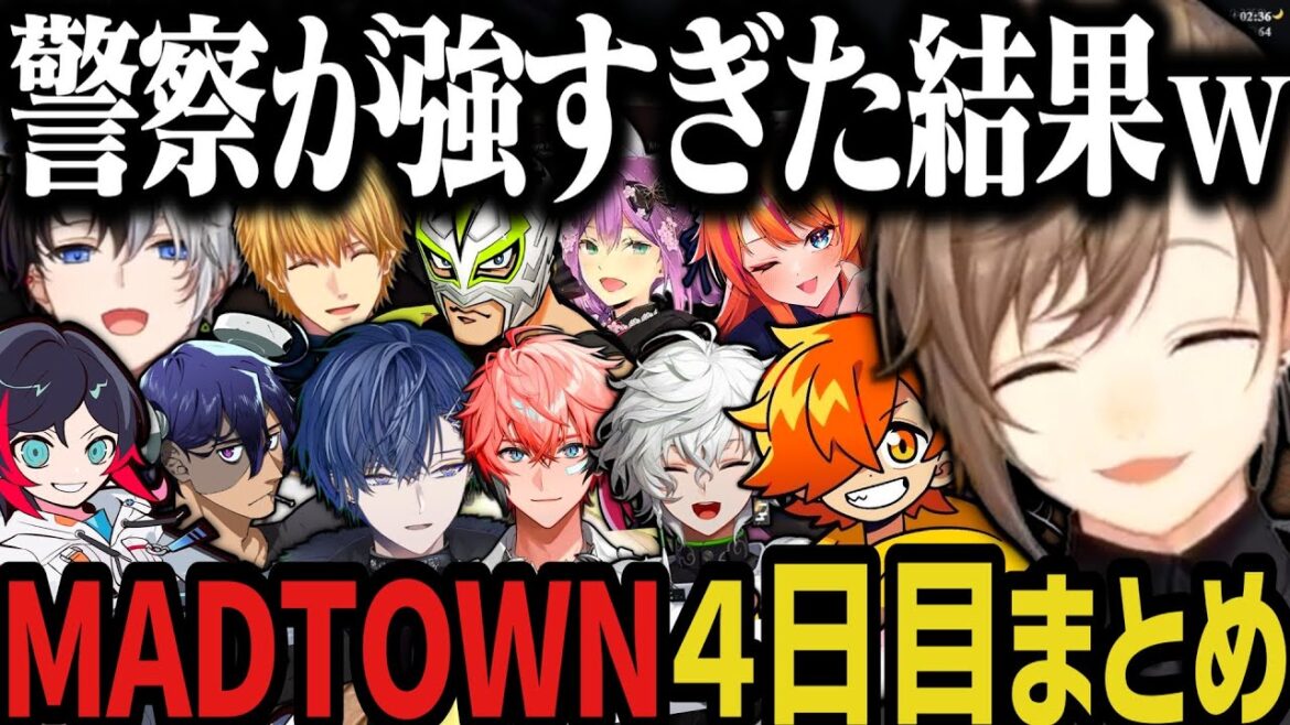 【複数視点】警察が強すぎて面白い展開になる叶のMADTOWN４日目ｗｗｗ【叶/にじさんじ切り抜き/MADTOWN切り抜き/ぶいすぽ切り抜き】