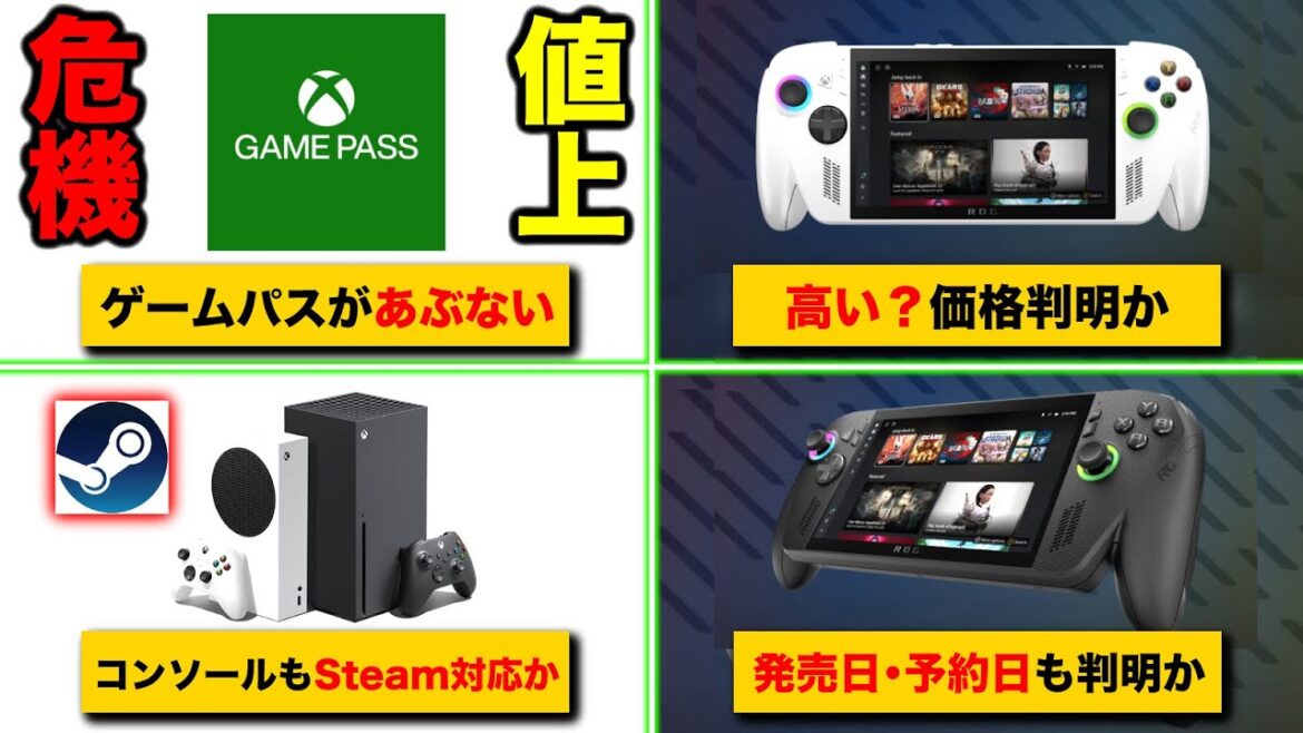 【Xbox最新情報】値上げか『Game Pass』ヤバい/携帯機『ROG Xbox Ally X』価格・発売日・予約日判明か/PS5ファースト遊べる?『Xbox Series X|S』Steam対応か 【Xbox最新情報】値上げか『Game Pass』ヤバい/携帯機『ROG Xbox Ally X』価格・発売日・予約日判明か/PS5ファースト遊べる?『Xbox Series X|S』Steam対応か