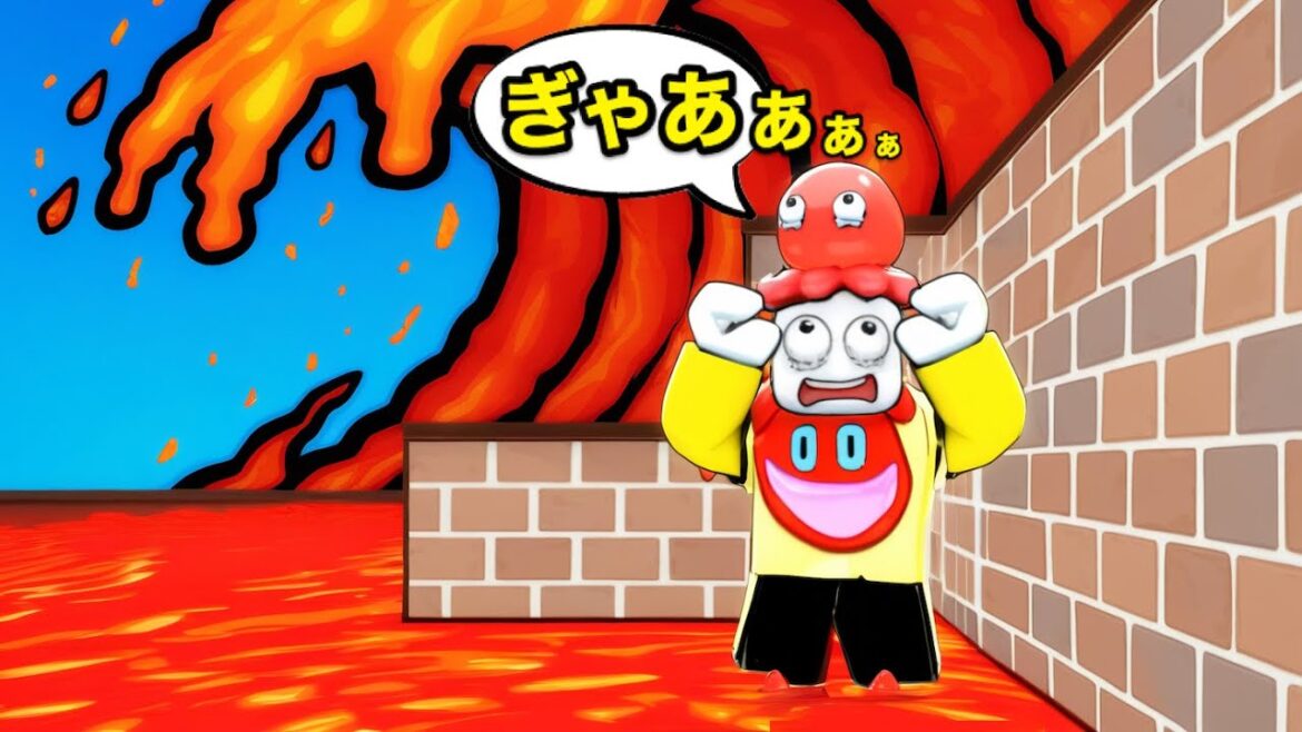 マグマの津波 vs ガラスハウスで生き残れる？ロブロックス【 Roblox 】