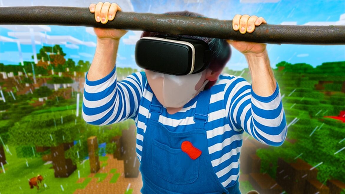 リアルで動いて操作するマイクラでアスレチックやってみた！【まいくら / マインクラフト】