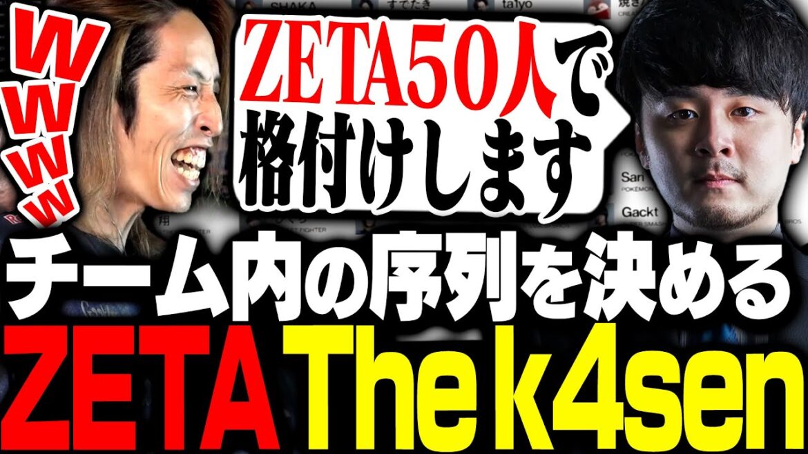ZETA内の序列を決める格付けZETA The k4senに乗り込む新入りSHAKA