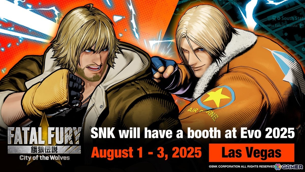 格闘ゲーム大会「Evo 2025」にSNKブースが出展!「餓狼伝説 City of the Wolves」のDLCキャラ「ケン」の先行試遊もの画像