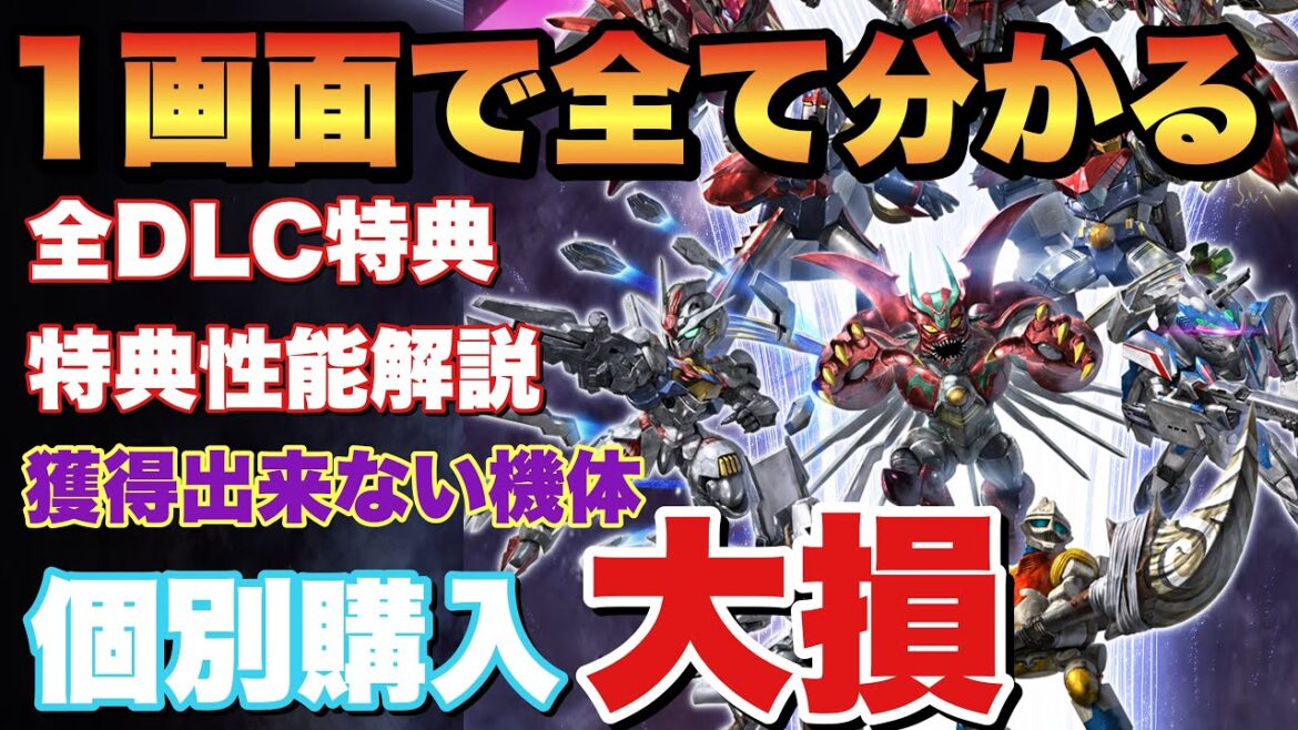 【スパロボY】最新情報も1画面で全て分かる！購入バージョン別！機体&キャラ特典や強化パーツ&スキル性能！