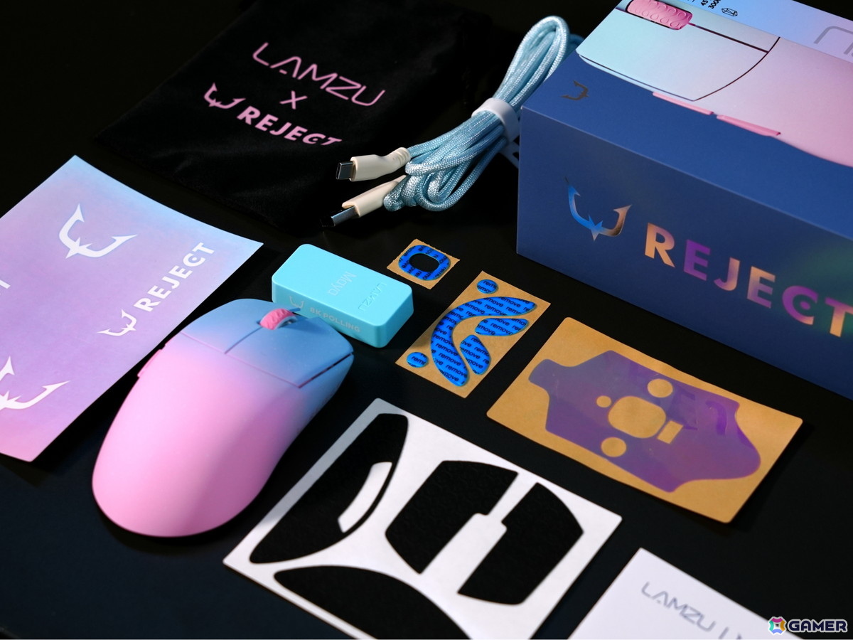 REJECT、LAMZUとコラボしたワイヤレスゲーミングマウスを発売!45gの軽量設計で8000Hzポーリングレートに対応の画像