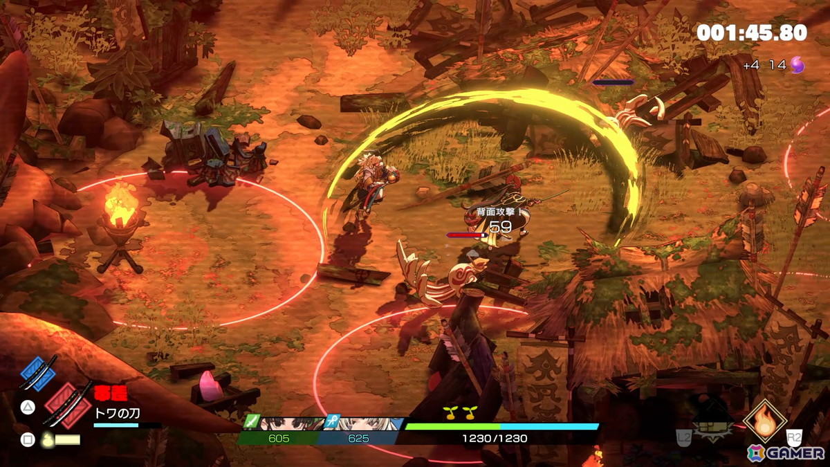 タイムアタックの際は右上に時間表示がある。