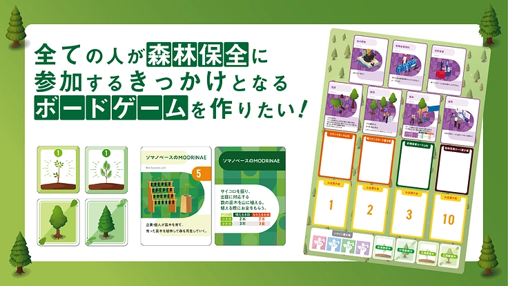 全ての人が森林保全に参加するきっかけとなるボードゲームを作りたい!(LODU_蟹谷 2025/09/29 公開) – クラウドファンディング READYFOR LODU_蟹谷