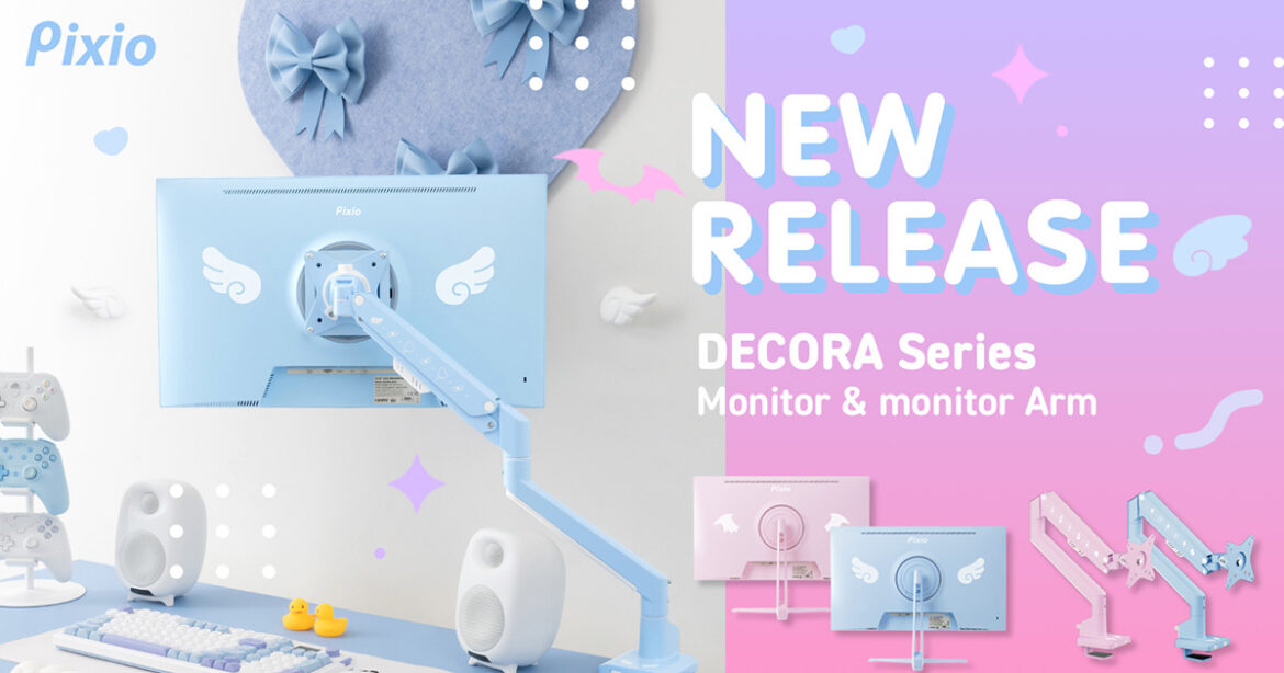Pixioから「飾る」をコンセプトにした「Decora シリーズ」が登場！第1弾は天使の羽・悪魔の羽をあしらったゲーミングモニターとモニターアーム | Saiga NAK