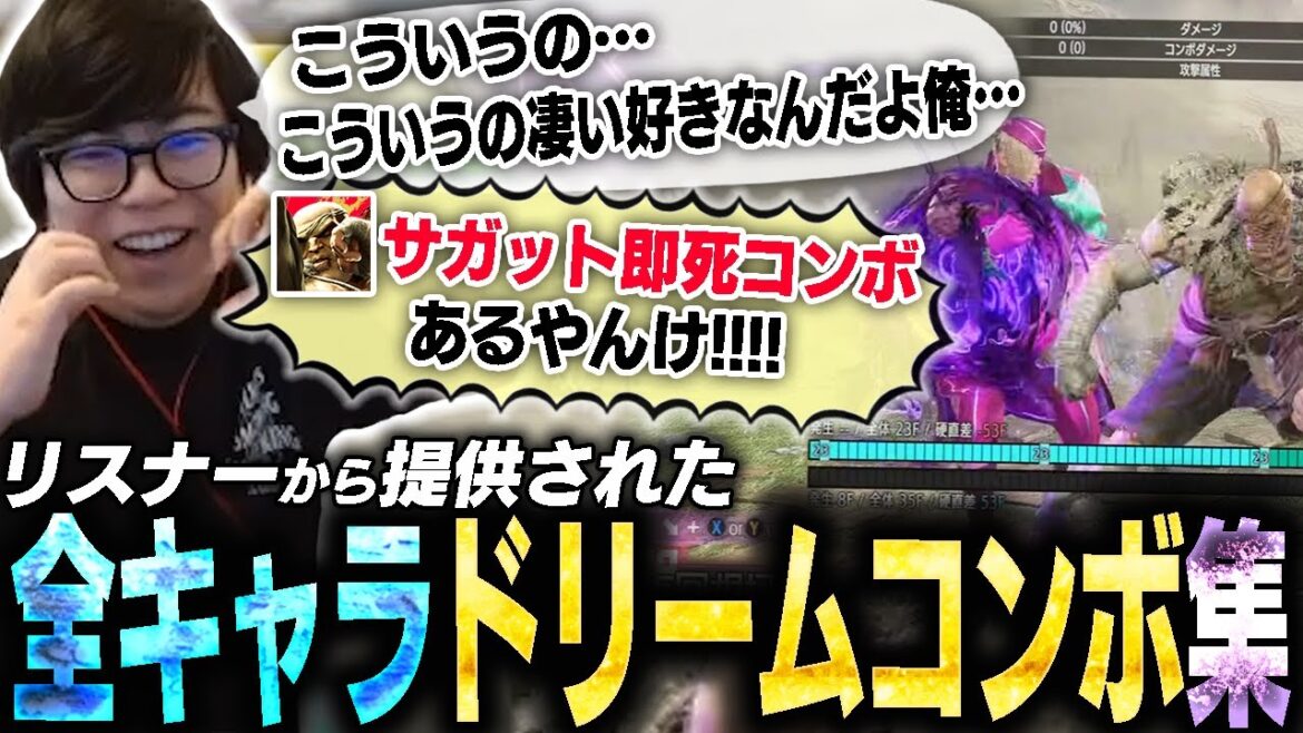 実戦では起きえないが、ロマンが詰まった全キャラドリームコンボ集を見るカワノ【スト6】