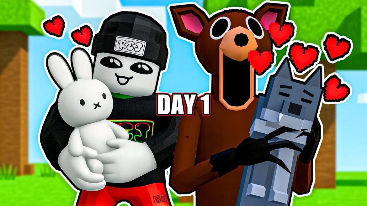 全生物テイムして危険な森を９９日生き残れ❤️‍🔥🐰🐺🐻🦊🦣【ロブロックス/ROBLOX】