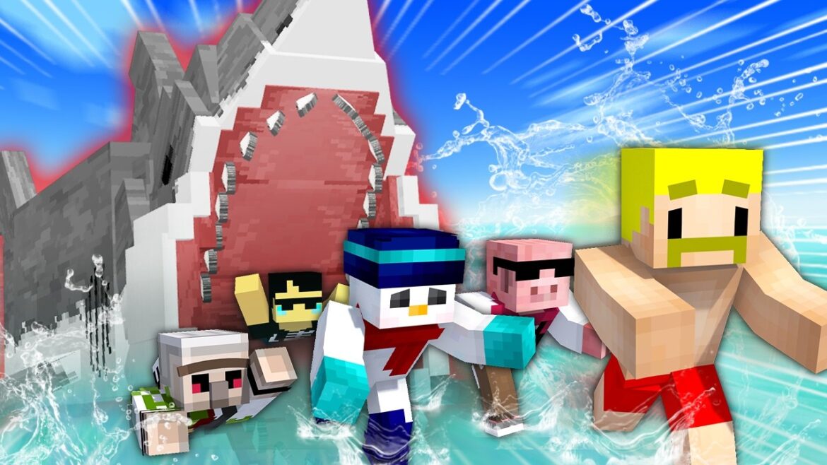 ヤバい！巨大なサメに食べられた！！！【マイクラ】