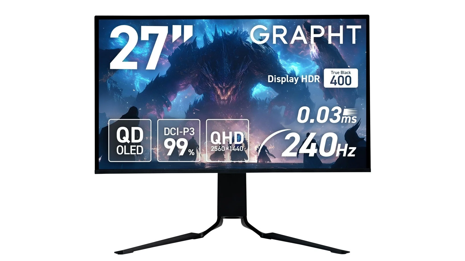 GRAPHT Gaming Monitor GR2724OEL-BK QD-OLED ゲーミングモニター