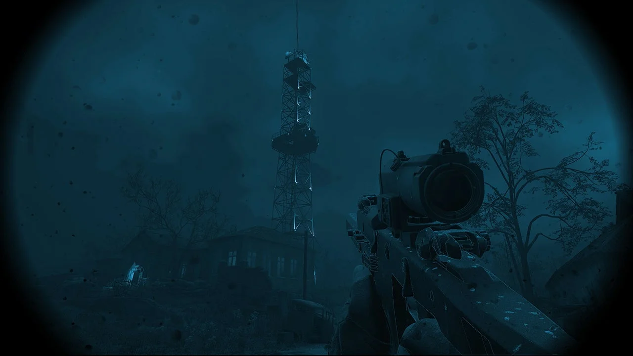 暗視ゴーグルを装着して夜間のゾーンを探索するゲーム画面