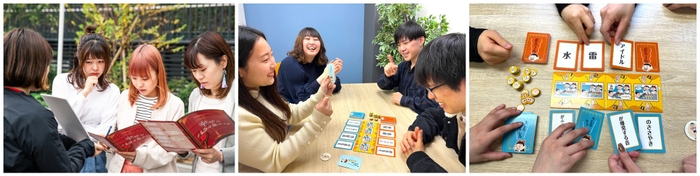 画像:“考える遊び”のイメージ|左:謎解きゲーム/右2枚:ボードゲーム・カードゲーム