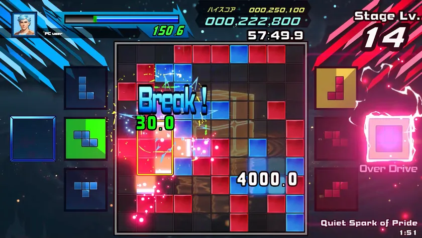 SHIKA-QチャレンジモードのLv14プレイ画面