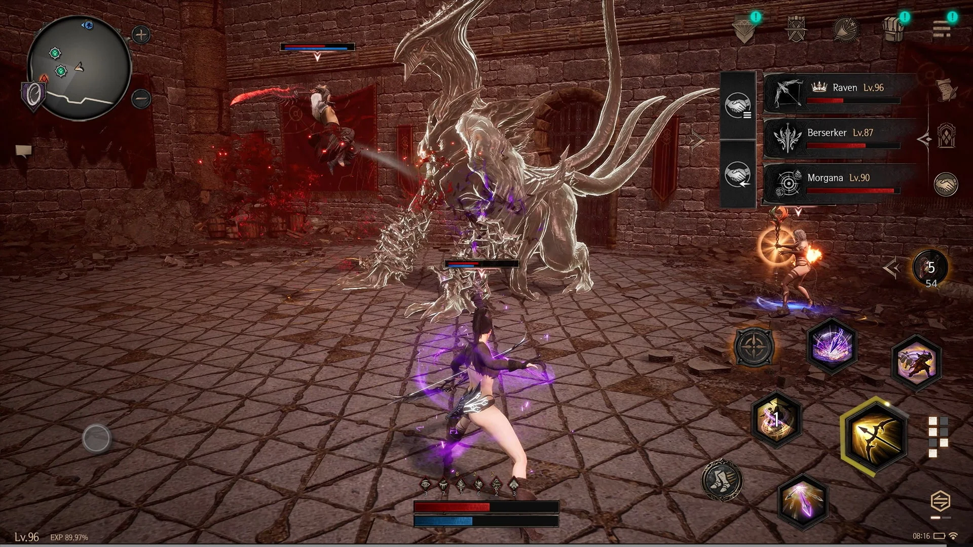 ダークディセンバー 激しいエフェクトが飛び交う戦闘場面