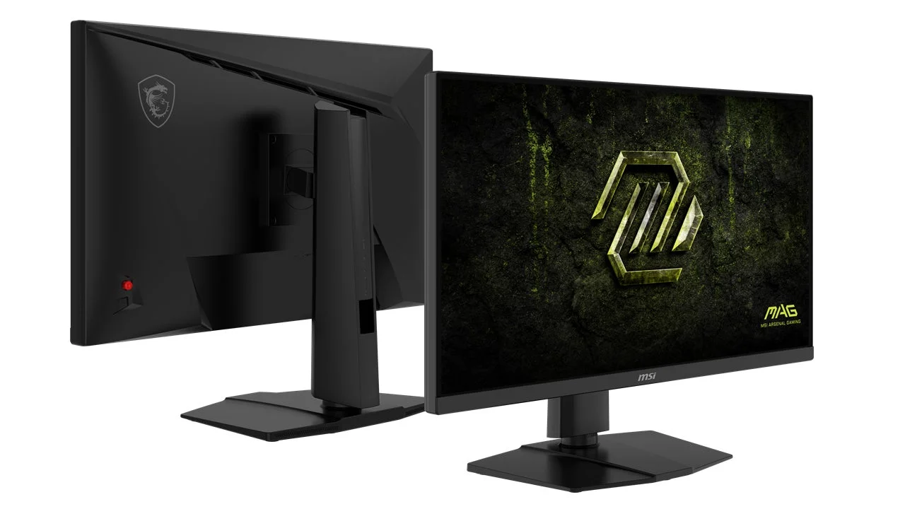 MSI MAG 274QPF E20 ゲーミングモニターの背面と正面