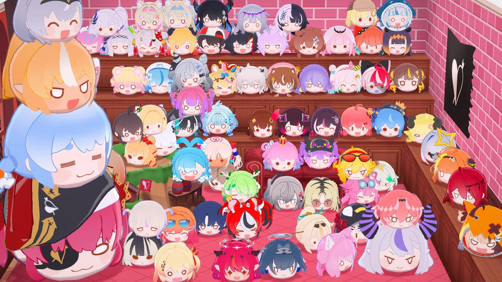 獲得したホロライブメンバーを並べたコレクション部屋