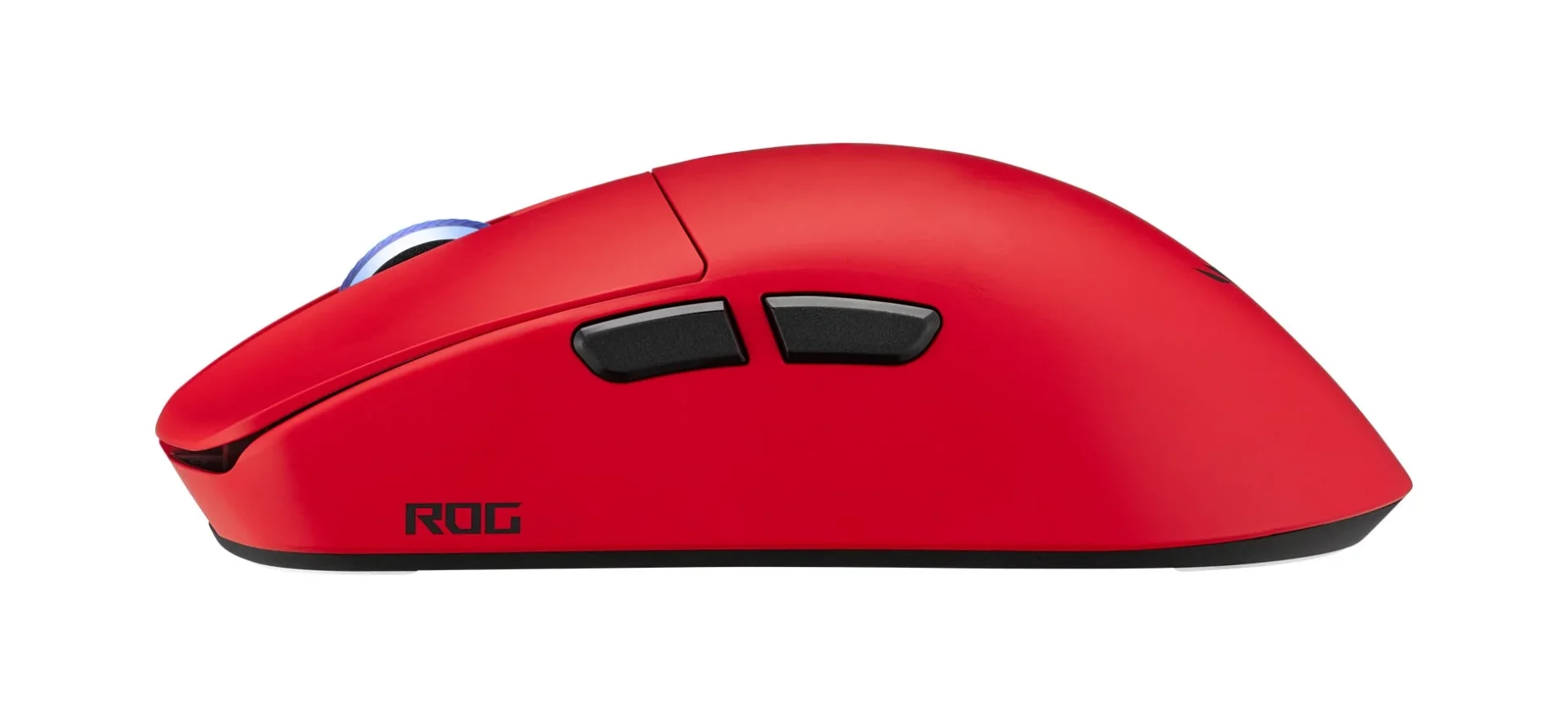 ROG Harpe II Ace Gaming Mouse Lava Redの左側面とボタン