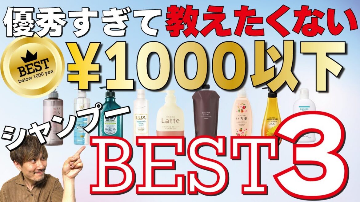 美容師が本気で選ぶ！1000円以下の市販品シャンプーベスト3！