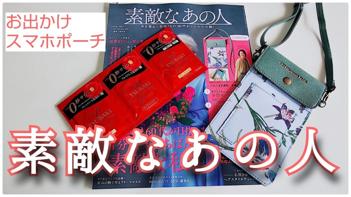 素敵なあの人 １１月号雑誌付録紹介  お出かけスマホポーチ  ツバキプレミアムモイスト