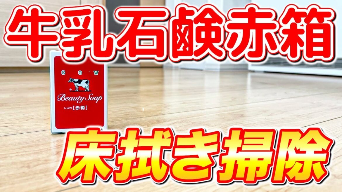 【コスパ抜群】牛乳石鹸「赤箱」でリビングダイニングを床拭き掃除！