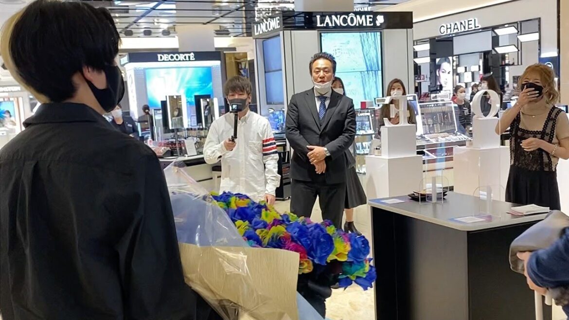 大阪にいる門りょうに会いに行き突然100本の薔薇を渡してみた…