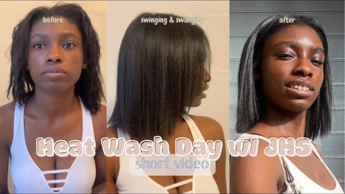 Heat Styling Wash Day with Japanese Straight Perm | JHS Heat Styling Wash Day with Japanese Straight Perm | JHS