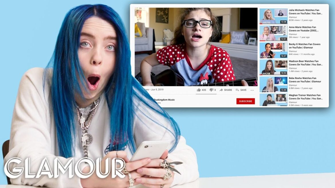 ビリーアイリッシュがYouTubeでファンカバーを見る|グラマー