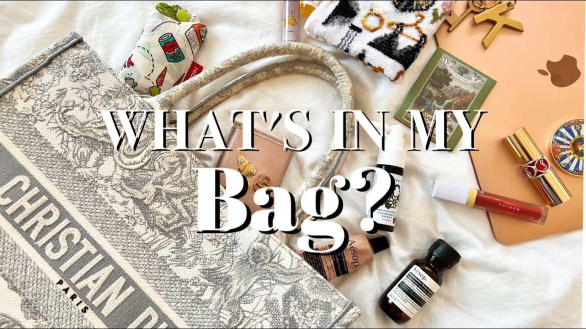 【 What’s in my bag? 】20代主婦の荷物が多い日のカバンの中身｜外で作業する日｜Dior ブックトート💼
