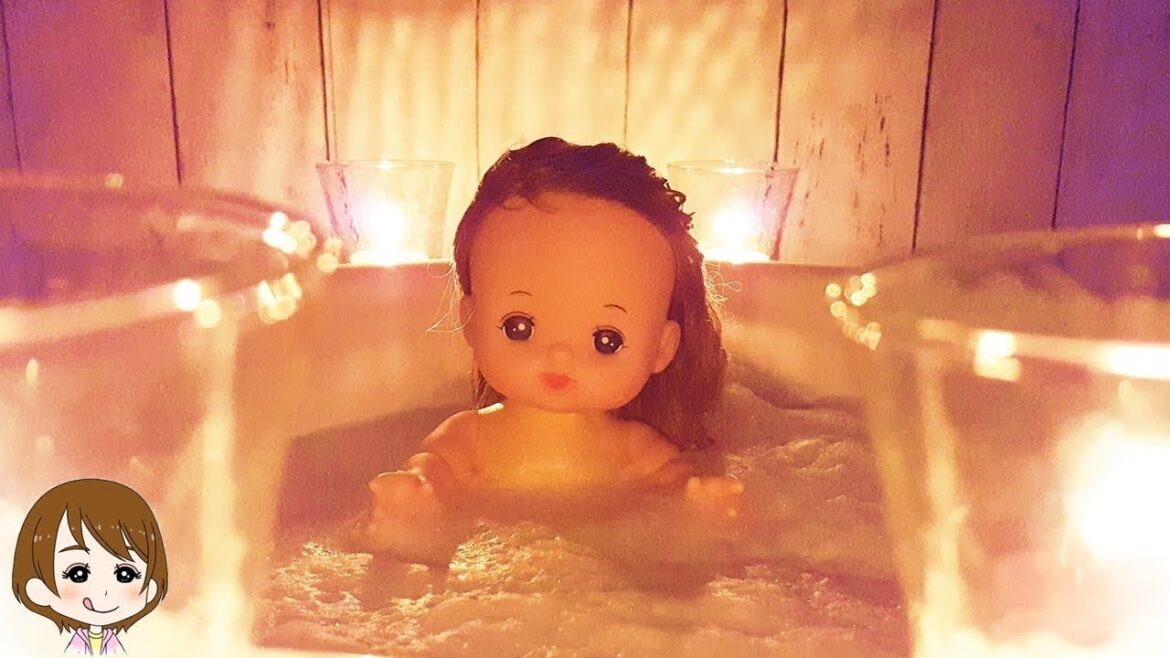 メルちゃんの泡の水遊び！特別なアロマキャンドルでほっこり♪キャラメル