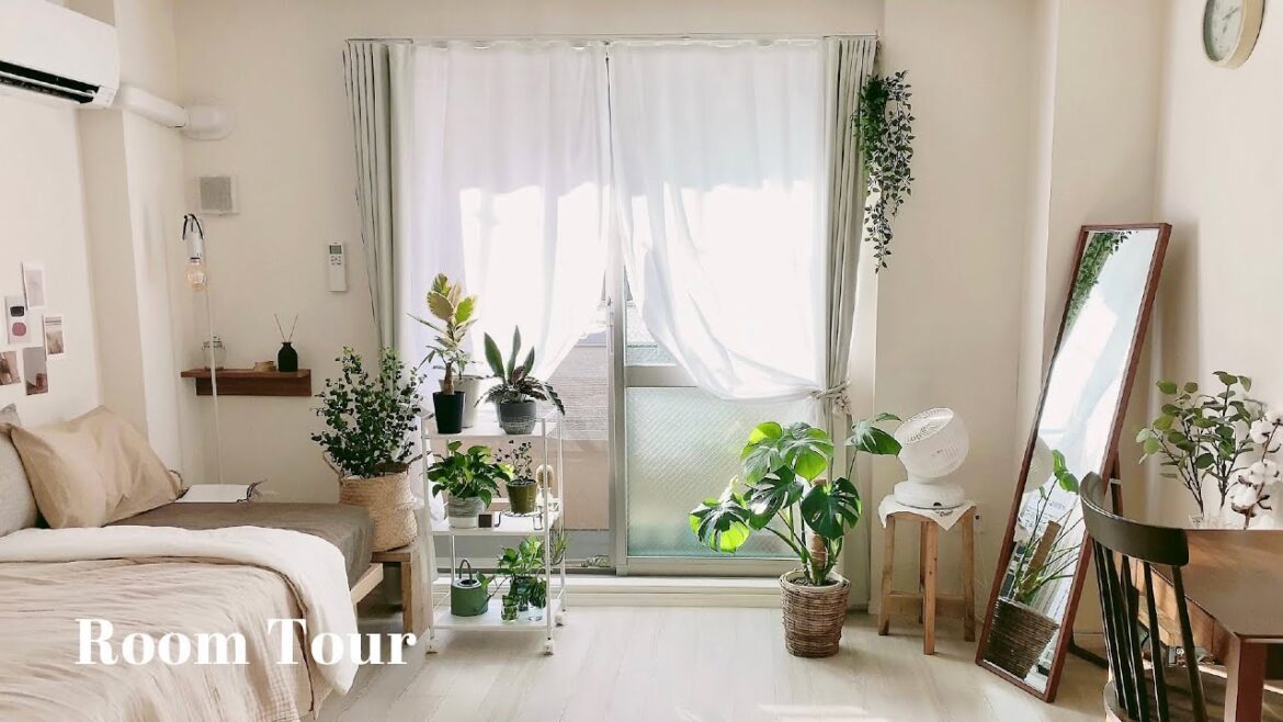 【ルームツアー】ナチュラルで温かみのあるシンプルなお部屋｜観葉植物のある暮らし｜無印良品・一人暮らし女子・1K9畳｜Room tour