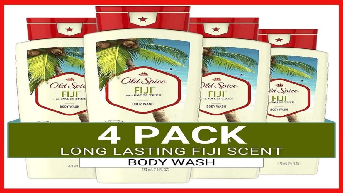Old Spice Body Wash for Men, Fresher Fiji Scent, Fresher Collection, 16 Fluid Ounce (Pack of 4)