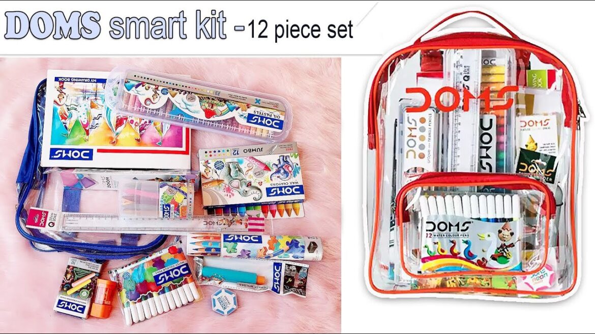 DOMS Smart Stationery Kit (12 pcs) with Transparent Zipper Bag #shorts DOMS Smart Stationery Kit (12 pcs) with Transparent Zipper Bag #shorts