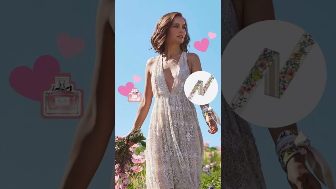 Dior Mitzah silk scarf | Natalie Portman miss dior #diormitzah #natalieportman #missdior #flowers