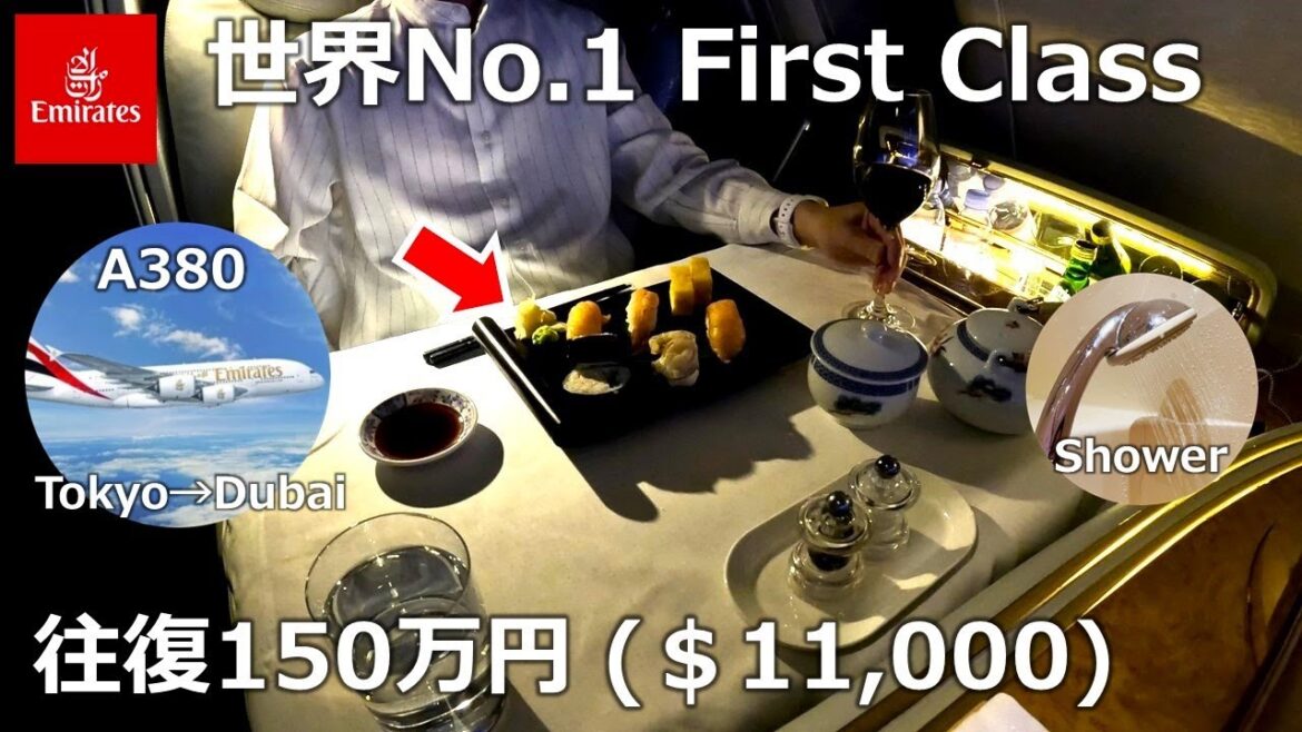 世界No.1ファーストクラス・エミレーツ航空でドバイへ🛫機内にシャワー🚿Emirates First Class A380 Flight from Tokyo to Dubai *Eng sub