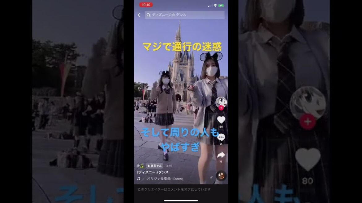 ＃ディズニー　＃迷惑行為 その3   通行人の邪魔　　やりたい気持ちわかるけどね、ルールは守ろうよ