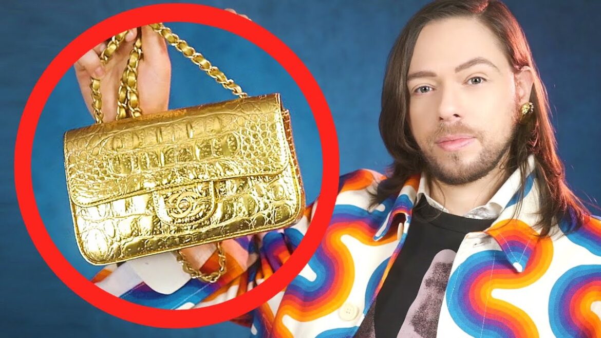 Rare CHANEL bag review rectangular mini in gold leather