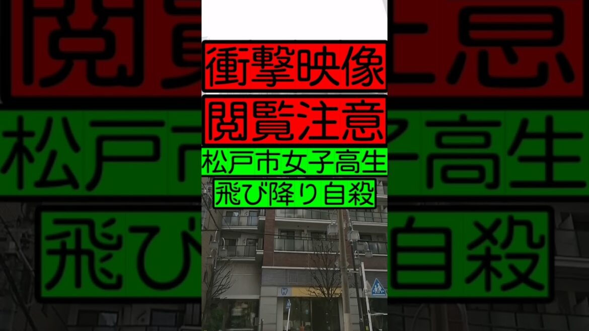 【衝撃映像・閲覧超注意】松戸市女子高生飛び降り…●●