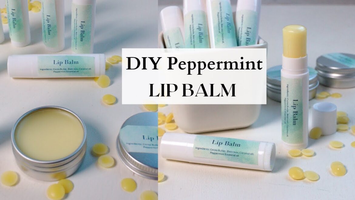 QUICK & EASY DIY CHAPSTICK | LIP BALM WITH PEPPERMINT ESSENTIAL OIL | RECIPE