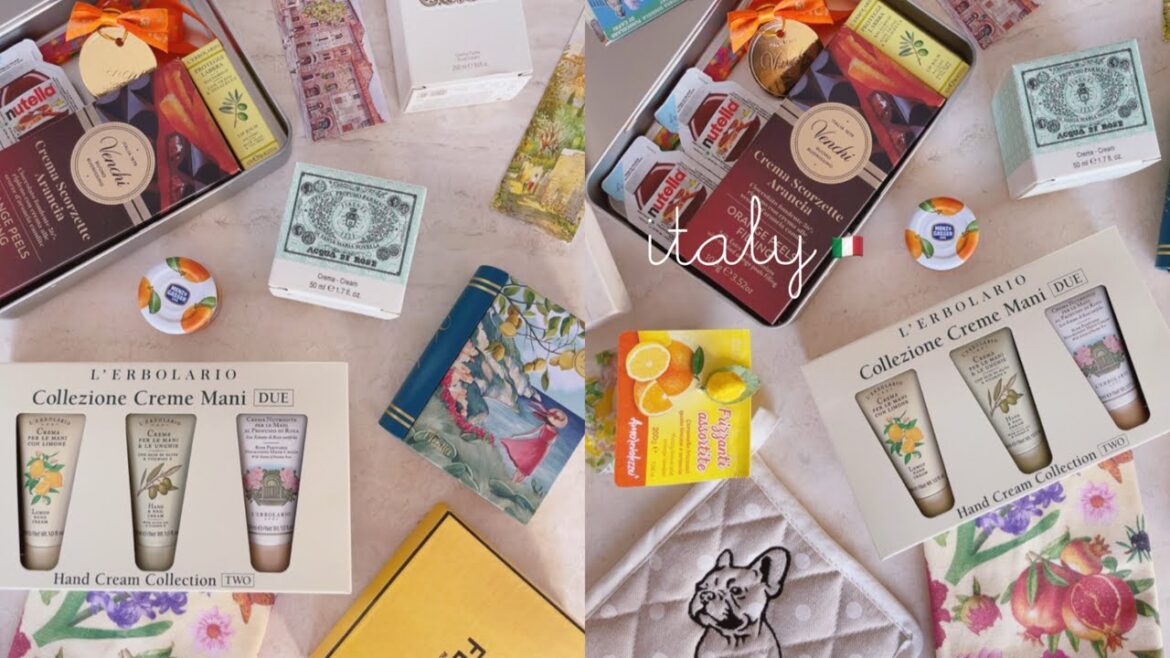 what I bought in italy 🇮🇹 | souvenirs, skincare, chocolates, lemon candy | italy haul 💚🤍❤️