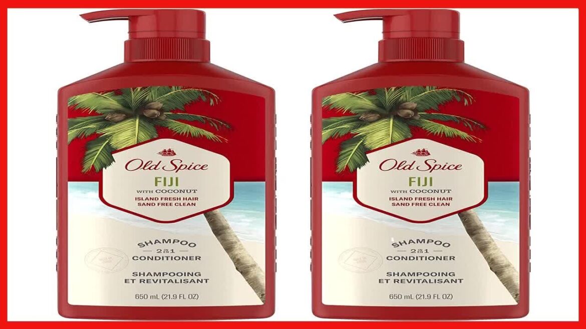 Old Spice Fiji 2in1 Shampoo and Conditioner for Men, Twin Pack, Coconut, 44 Fl Oz