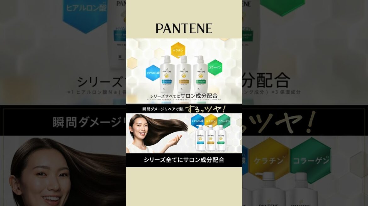 【新パンテーン】シリーズ全てにサロン成分配合！処方が瞬間浸透。ダメージリペアで、するっツヤ！一生続け、美しい髪。