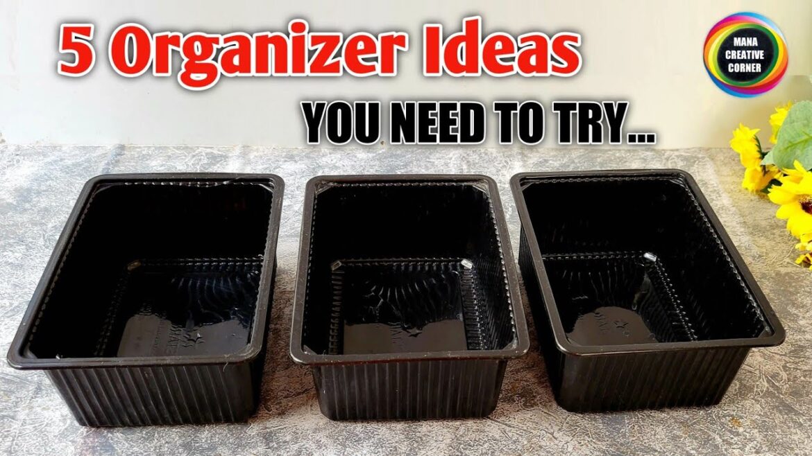 5 DIY Organizers you need to try with Plastic food containers | 5 Plastic food containers reuse idea