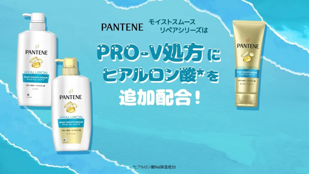 【新パンテーン】モイストスムースリペアヒアルロン酸配合！毛先まで瞬間うるおい補給！しっとり　まとまる！一生続け、美しい髪。