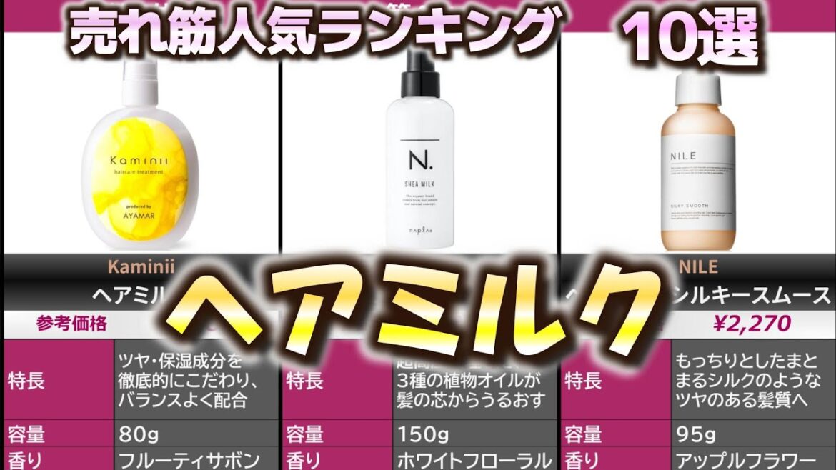 ヘアミルク 売れ筋人気おすすめランキング10選【2024年】【洗い流さないトリートメント】