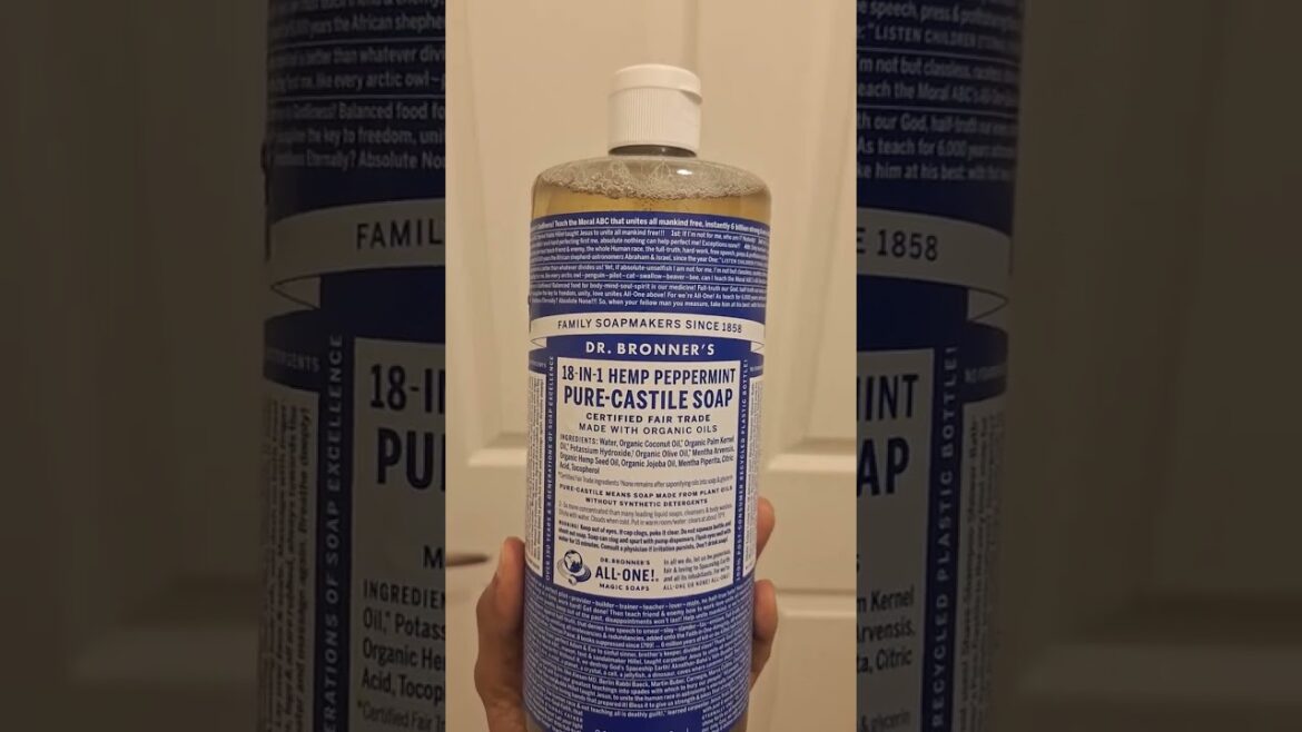 Dr. Bronner's Peppermint Castile Soap 👍🏼🫧 #skincare #shorts @DrBronnersMagicSoaps