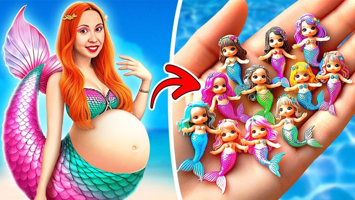 私の人魚が小さな人魚を産んだ！🧜‍♀️👶 バービーの魔法のような素敵なイメチェン 💅✨