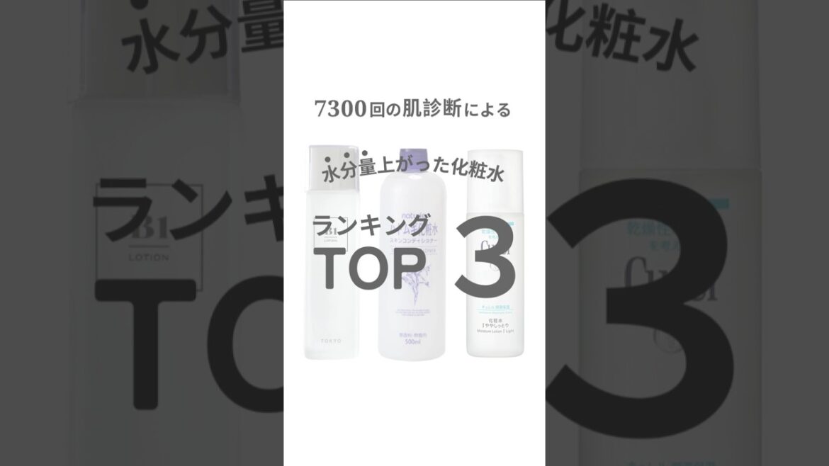 日本初/肌診断による化粧水比較　水分量がアップしたのは、フクハラのB1化粧水、ハトムギ化粧水、キュレル